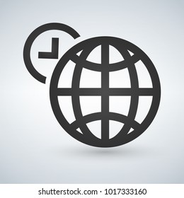 World time icon vector illustration isolated on white.