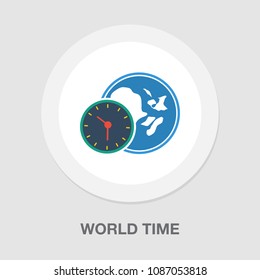 world time illustration, global time map zone symbol