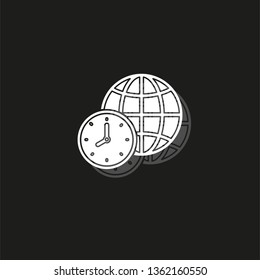 world time illustration, global time map zone symbol