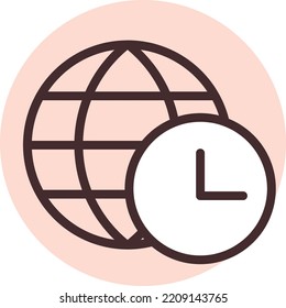 Tiempo mundial, ilustración, vector sobre fondo blanco.