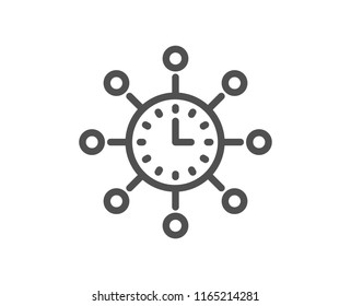 World time line icon. Global watch sign. Quality design element. Classic style. Editable stroke. Vector