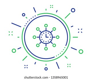 World time line icon. Global watch sign. Quality design elements. Technology world time button. Editable stroke. Vector