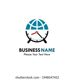 world time logo template illustration