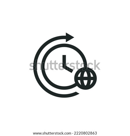 World time sync icon isolated on white background