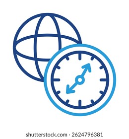 World Time Zones Icon Element For Design