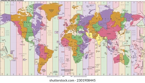 World Timezones map colour blind friendly