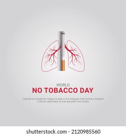 
World Tobacco Day. cigarette and lungs creative concept design for poster, banner vector illustration 16. 3d illustration   