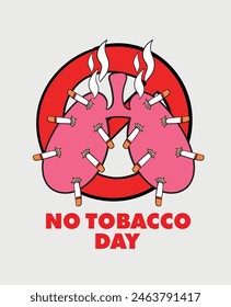 World Tobacco Day. cigarette and lungs creative concept design for poster, banner vector illustration