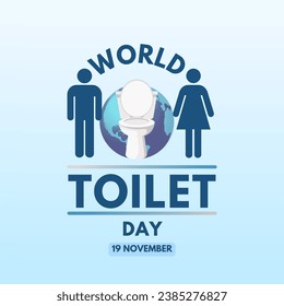 world toilet day 19 november. Icon and typograhy design