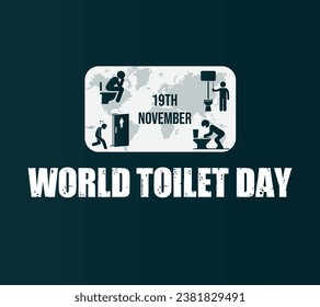 "World toilet day" background celebrated on November 19. World toilet day concept, greeting card design. Vector illustration
