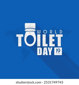 Dia Mundial do Vaso Sanitário, celebrado anualmente em 19 de novembro, adequado para cartazes, banners, etc