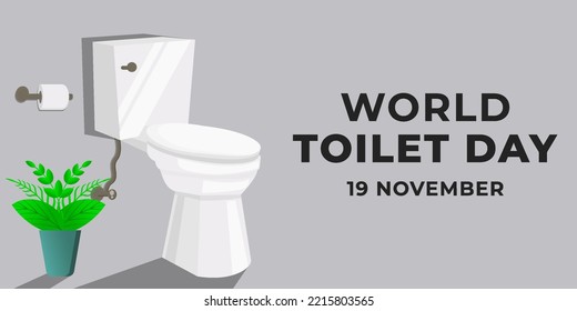 world toilet day horizontal banner illustration