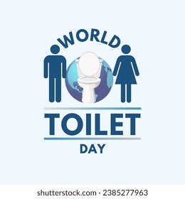 World toilet day, icons and typograhy design, campaign or celebration banner