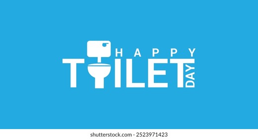 World Toilet Day Logo creative typography lettering isolated toilet symbol. November 19 Women and men toilet sign symbol unique and funny concept. Isolated background. Vector Illustration