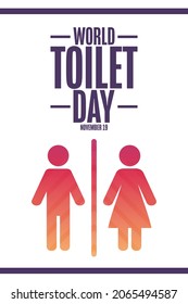 World Toilet Day. November 19. Holiday concept. Template for background, banner, card, poster with text inscription. Vector EPS10 illustration