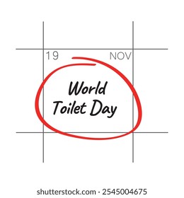 World Toilet Day, November - calendar date.