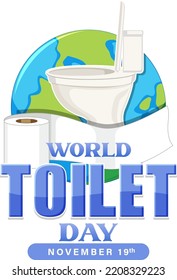 World toilet day text design illustration