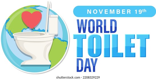 World toilet day text design illustration