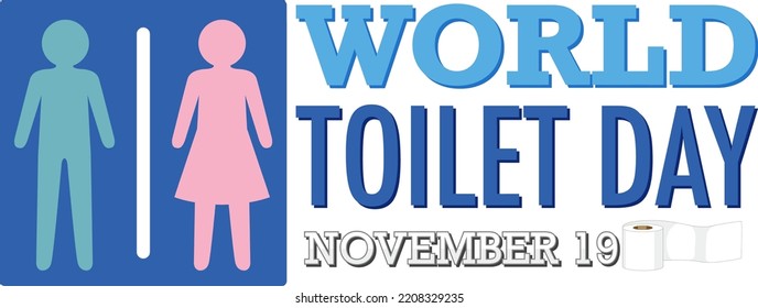 World toilet day text design illustration