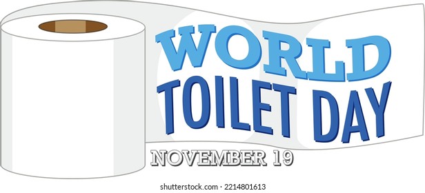 World toilet day text design illustration