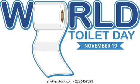 World toilet day text design illustration