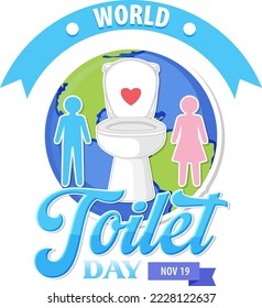 World toilet day text design illustration