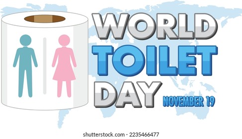 World toilet day text design illustration