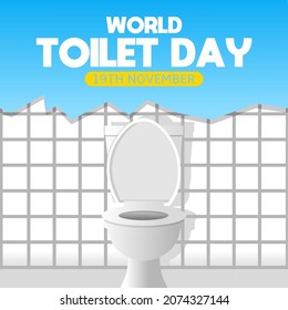 World toilet day theme. Vector illustration. Suitable for Poster, Banners, campaign and greeting card.