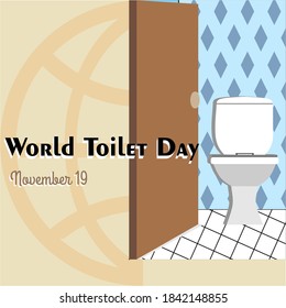 World toilet day. Vector illustration of world toilet day. Vector illustration on the theme of World Toilet day observed each year on November 19th across the globe.