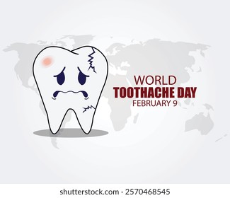  World Toothache Day Vector Illustration. Raise awareness about dental hygiene and the importance of regular dental checkups to prevent toothaches. flat style design vector illustration.