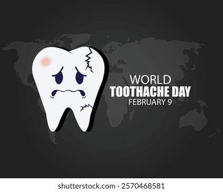  World Toothache Day Vector Illustration. Raise awareness about dental hygiene and the importance of regular dental checkups to prevent toothaches. flat style design vector illustration.