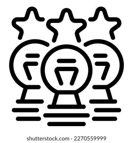 Vector de contorno de icono del gestor superior mundial. Equipo de gente. Estrategia de Office
