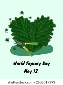 World Topiary Day, a design idea for a vertical poster, banner or leaflet vector illustration about gardening