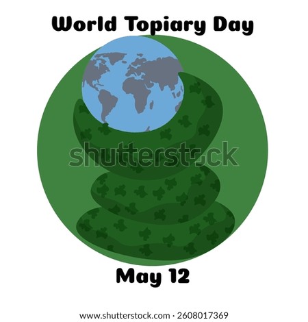 World Topiary Day, an idea for a poster, banner or postcard vector illustration for a design about landscape design