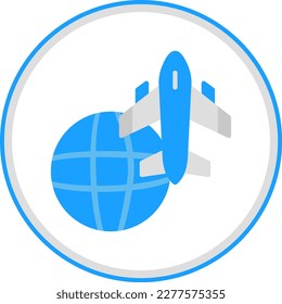 World Tour Flat Circle Vector Icon Design