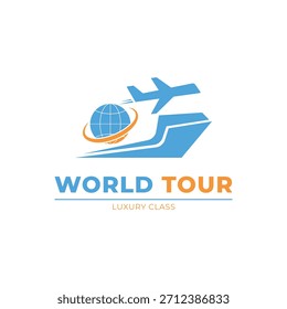 Idea creativa del concepto del diseño del logotipo del recorrido mundial