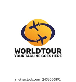 world tour travel logo template