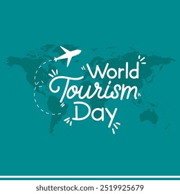 Día Mundial del Turismo, 27 de septiembre, Anuncio, publicación, cartel, diseño de Plantilla de redes sociales para el Día Mundial del Turismo. ilustración de stock, archivo de Vector, diseño conceptual del Día Mundial del Turismo.