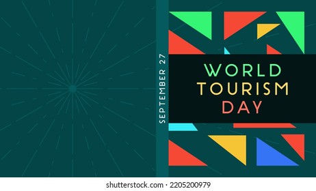 World tourism day background illustration. Flat design for tourism celebration banner element