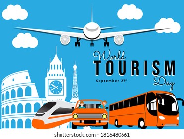 World Tourism Day background template vector illustration. World Travel Day background template vector illustration. poster or banner for world tourism and travel day.