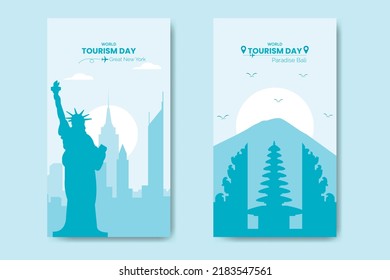 World Tourism Day Bundle Story Template Flat