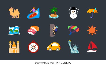 Emoji de dibujos animados del Día Mundial del Turismo