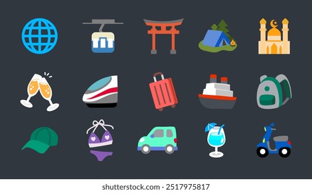 Emoji de dibujos animados del Día Mundial del Turismo