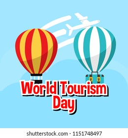 World Tourism Day Cartoon Illustration