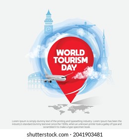 World tourism day creative concept background - Shutterstock ID 2041903481
