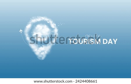 World Tourism Day. Tourism Day creative design for social media banner and poster, Travel concept. 3D illustration.