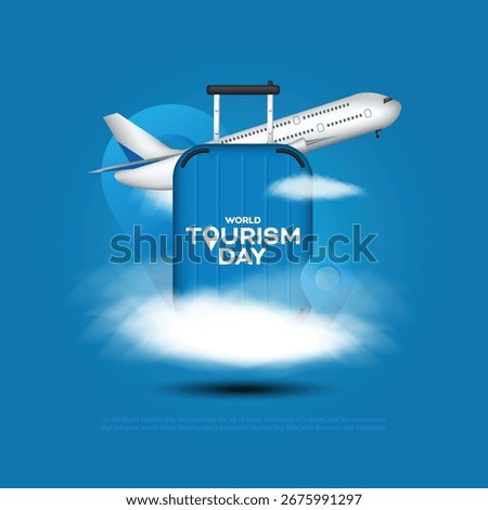 World Tourism Day. Tourism Day creative design for social media banner and poster, Travel concept.