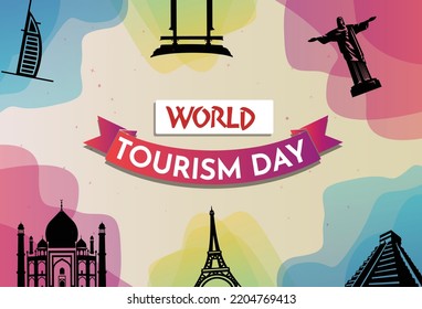 world tourism day design.  creative vector design for world tourism day. world travel day design. world travel vector. traveling design. tourism day