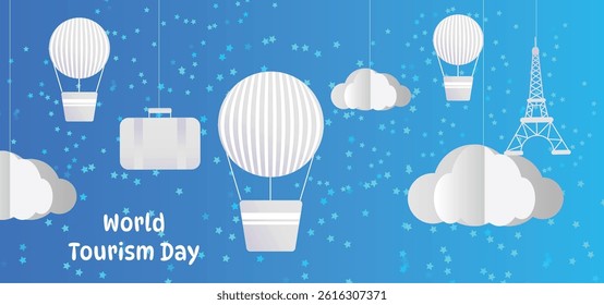 World Tourism Day Global Travel Celebration Banner Design.