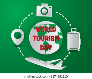 world tourism day tourism day illustration world tourism day vector paper art
